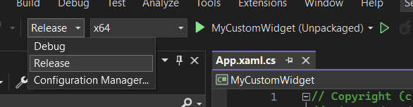 Release configuration