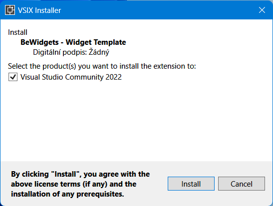 Extension intaller - Install